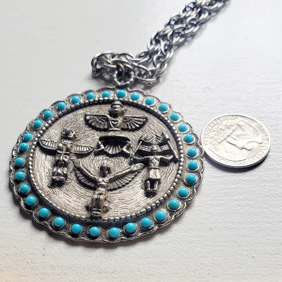Vintage Navajo Native American Indian Mexican Pendant Necklace - Picture 5 of 7